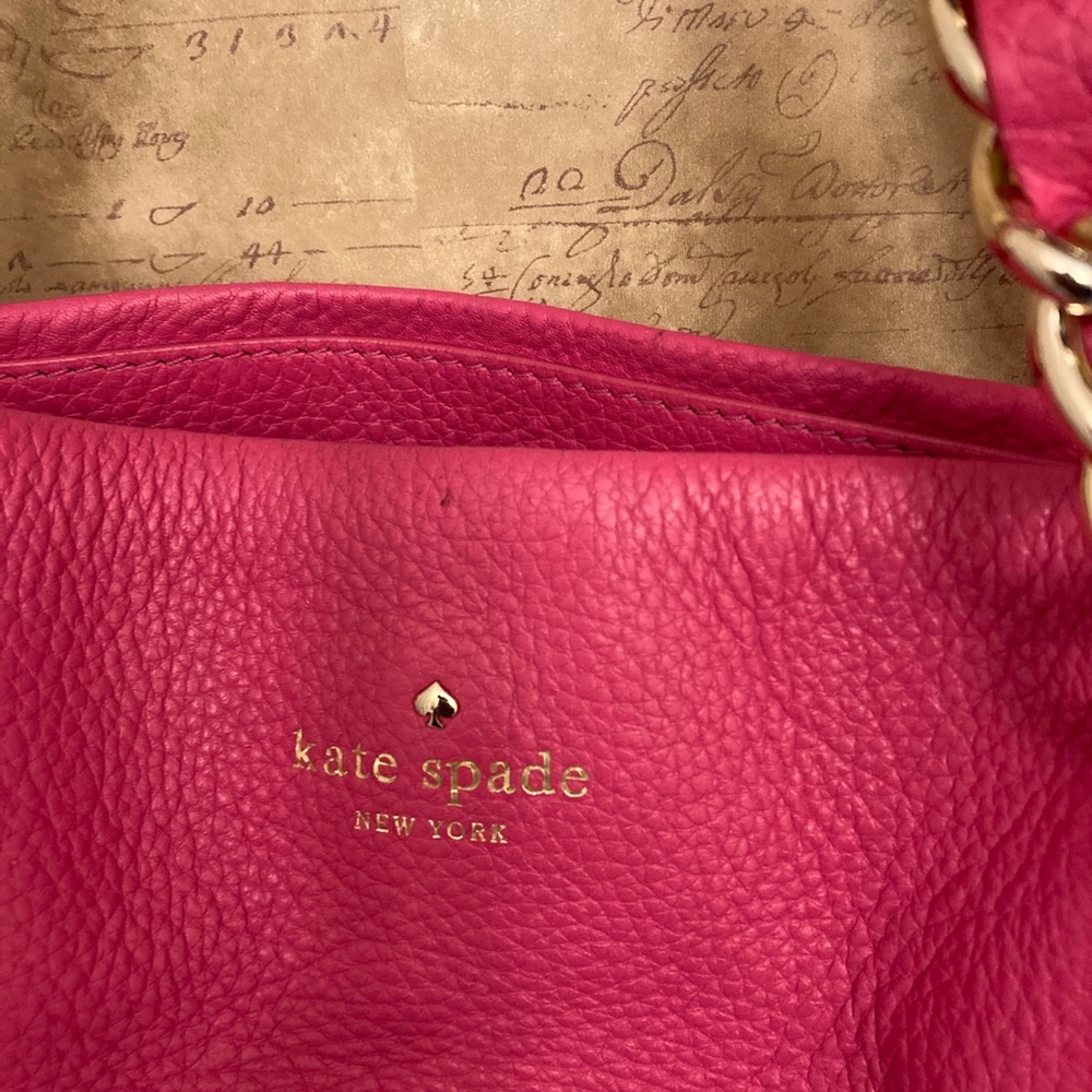 Kate Spade Hot Pink Leather Chain Straps Handbag - Picture 4 of 16